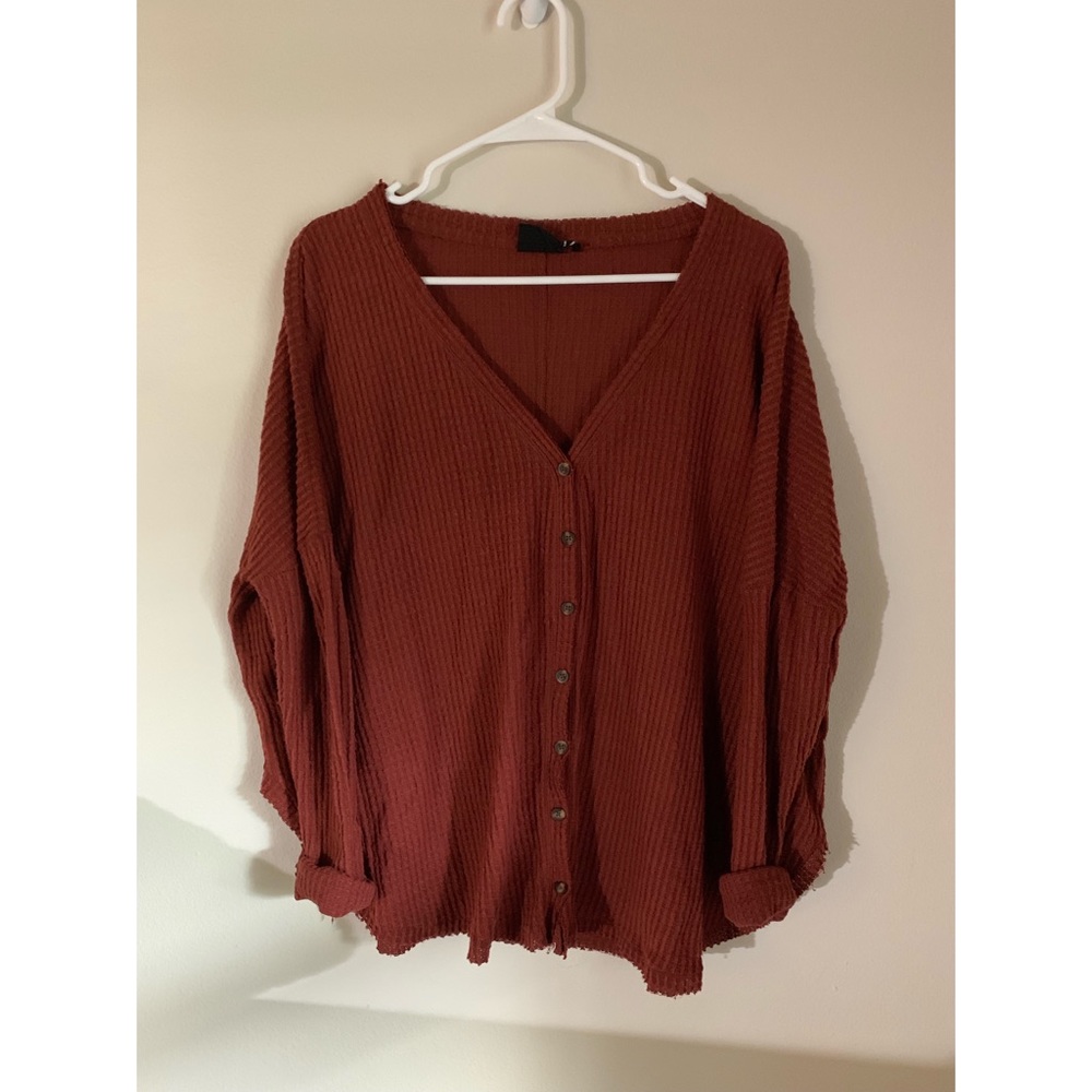 Urban Outfitters Oversized Thermal Button Top
